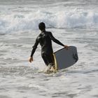 Wakeboarder in einer Lagune bei La Coruna Spanien