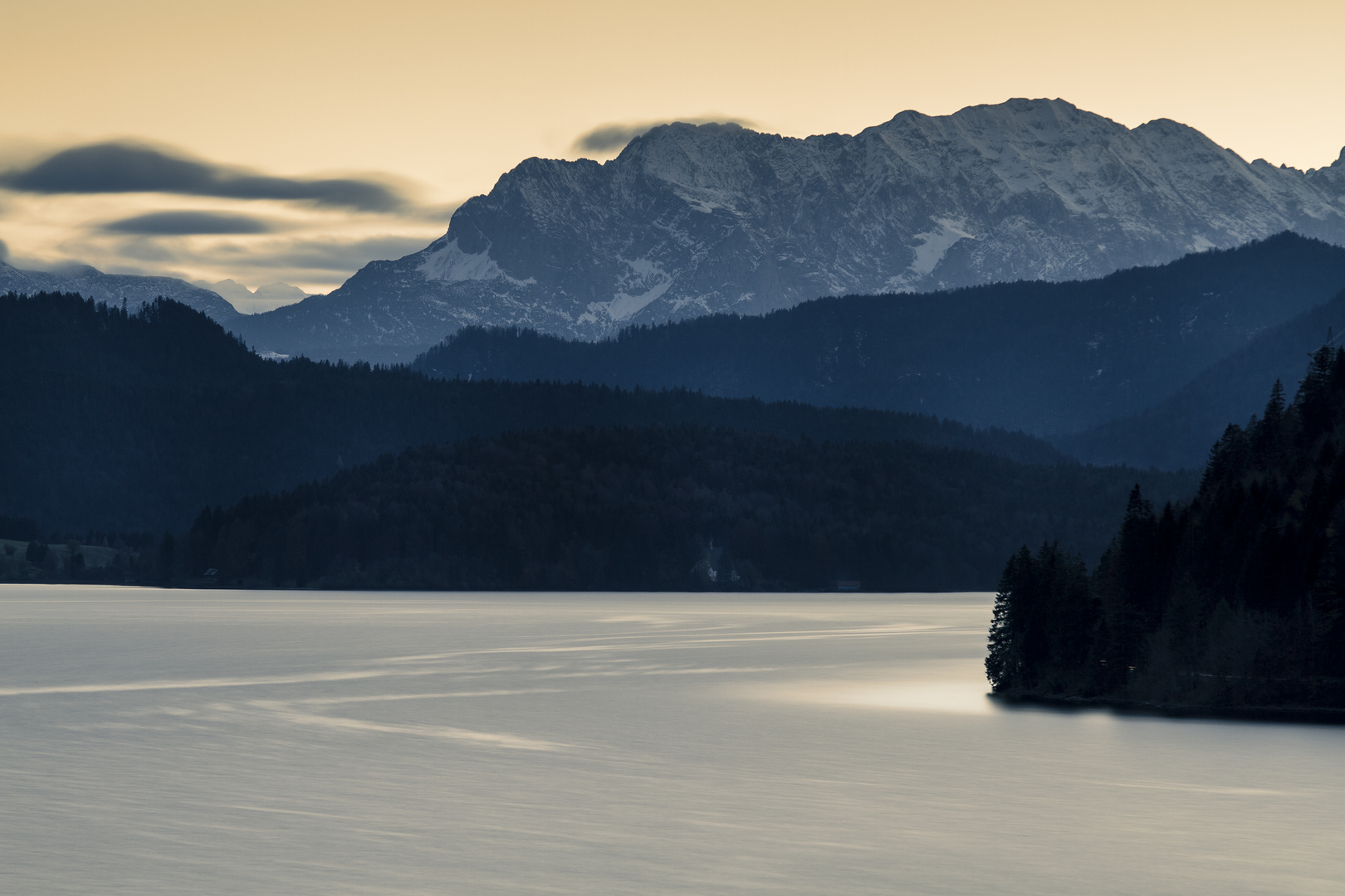 Walchensee bei Sonnenuntergang