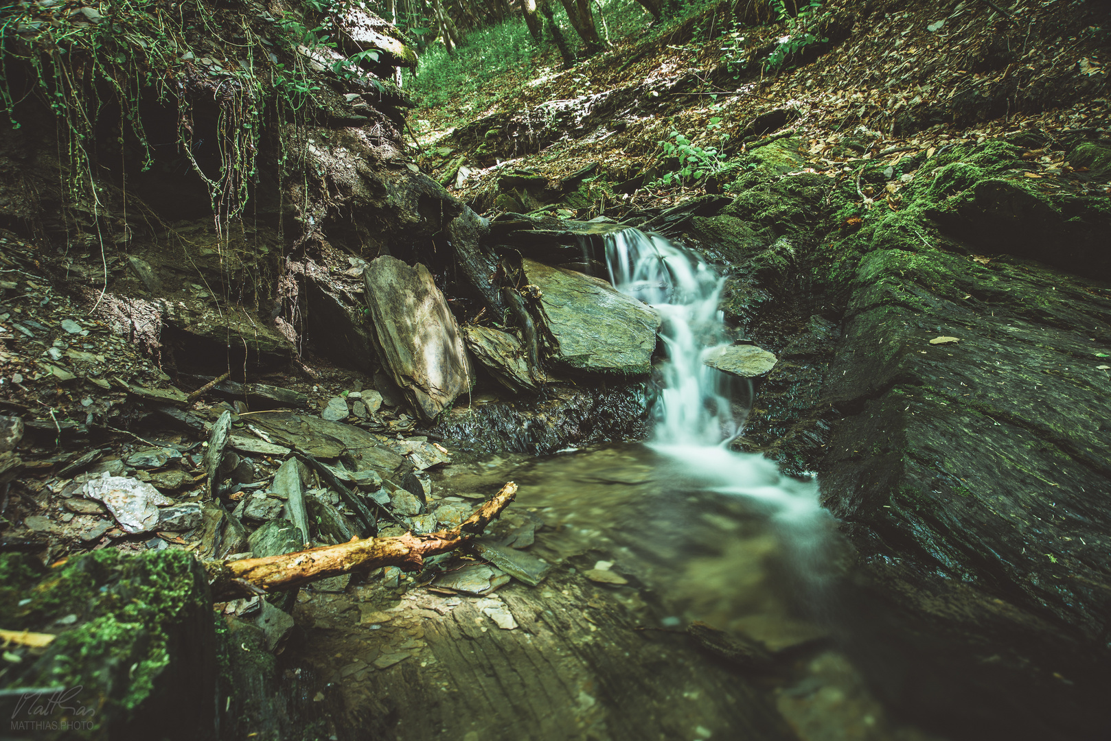 Waldbach an der Geierlayschleife bei Mörsdorf im Hunsrück