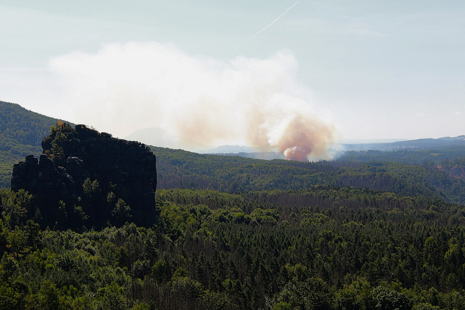 Waldbrand in der Sächsisch-Bömischen Schweiz