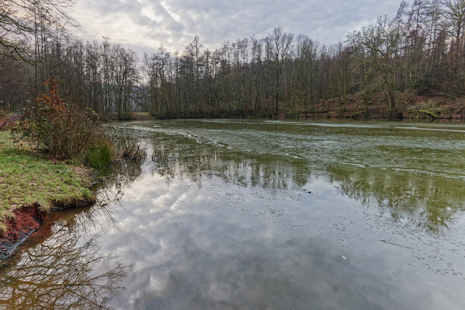 Waldmotive, hier: Wolkenspiegelungen im Rosenweiher