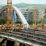 Waldschösschenbrücke Detail mit Brückenbauer