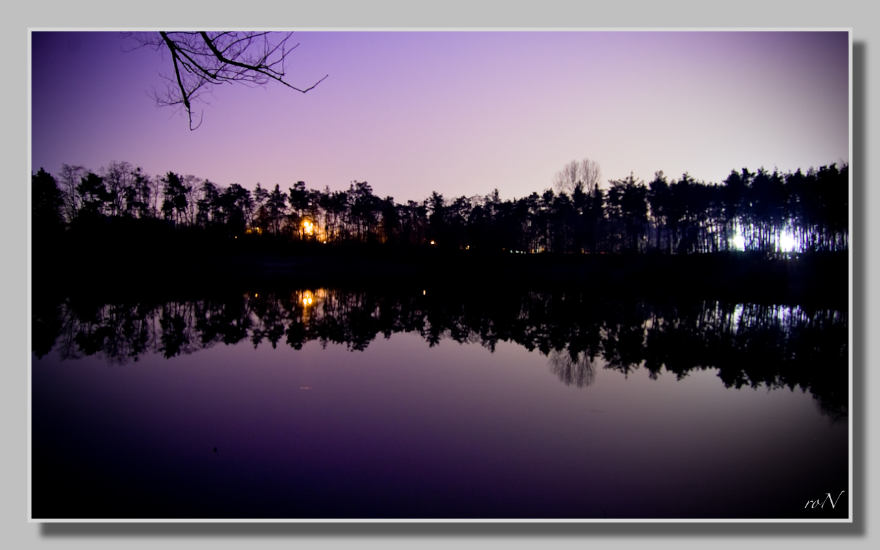 Waldsee Viernheim bei Nacht