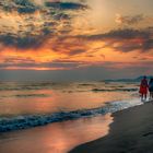 Walk in the evening by the sea