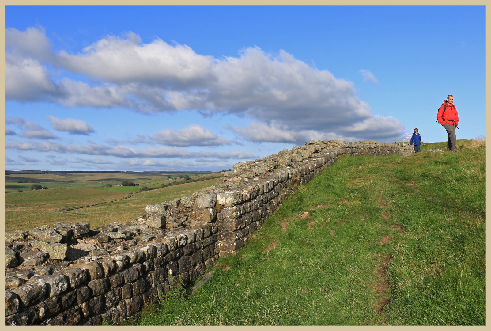 walkers on the Wall near Cawfield Gap