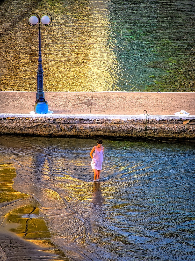 Walking along a liquid gold beach...