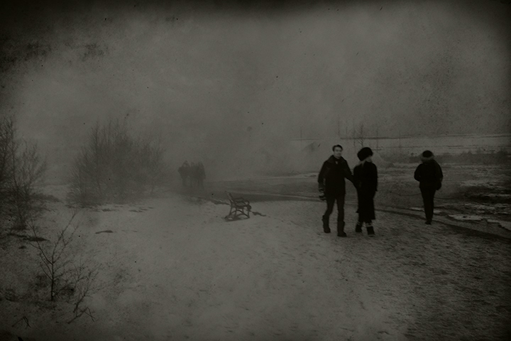 Walking Along Path to Geyser