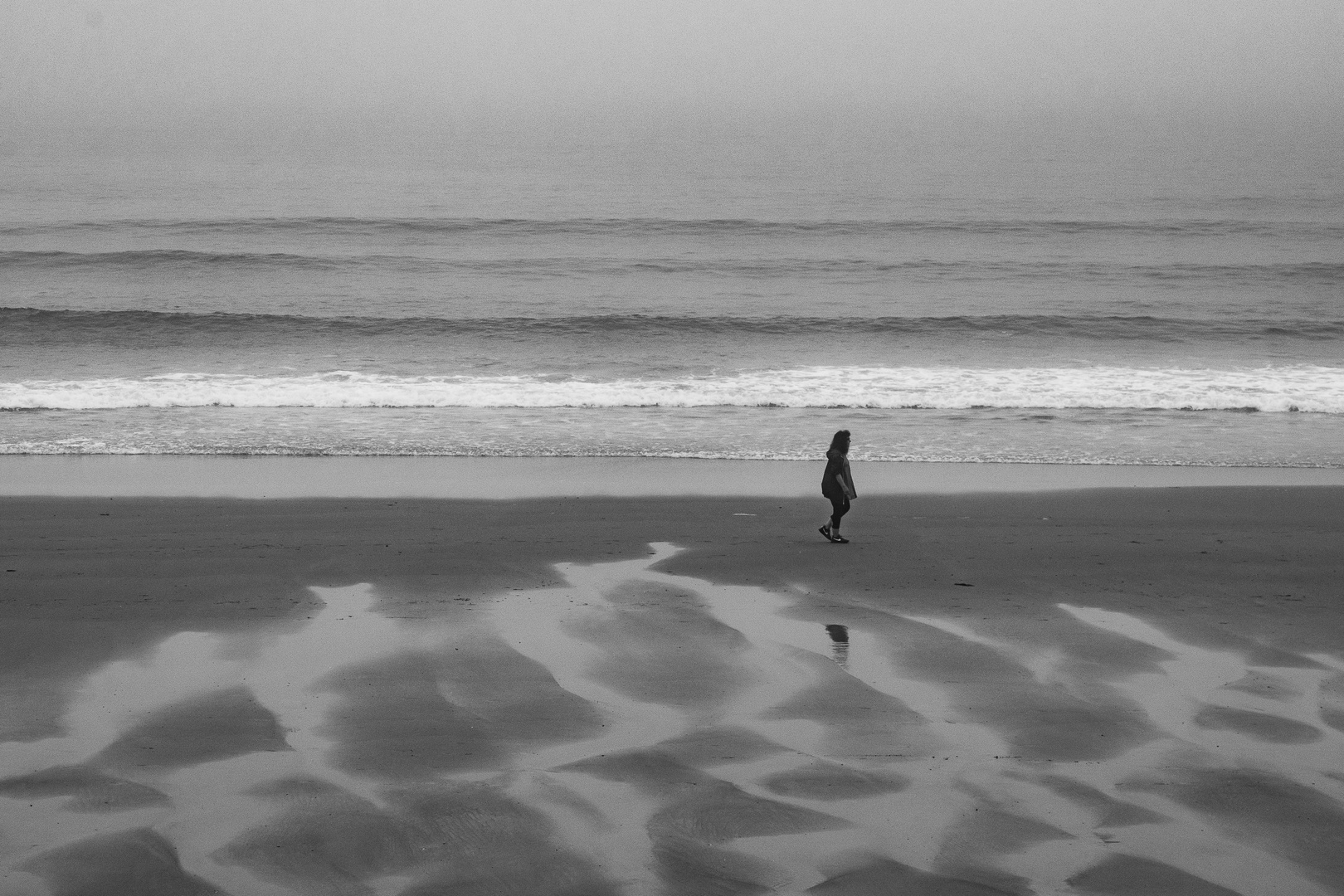 Walking along the beach