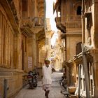 Walking along the Havelis, Jaisalmer, Rajasthan, India