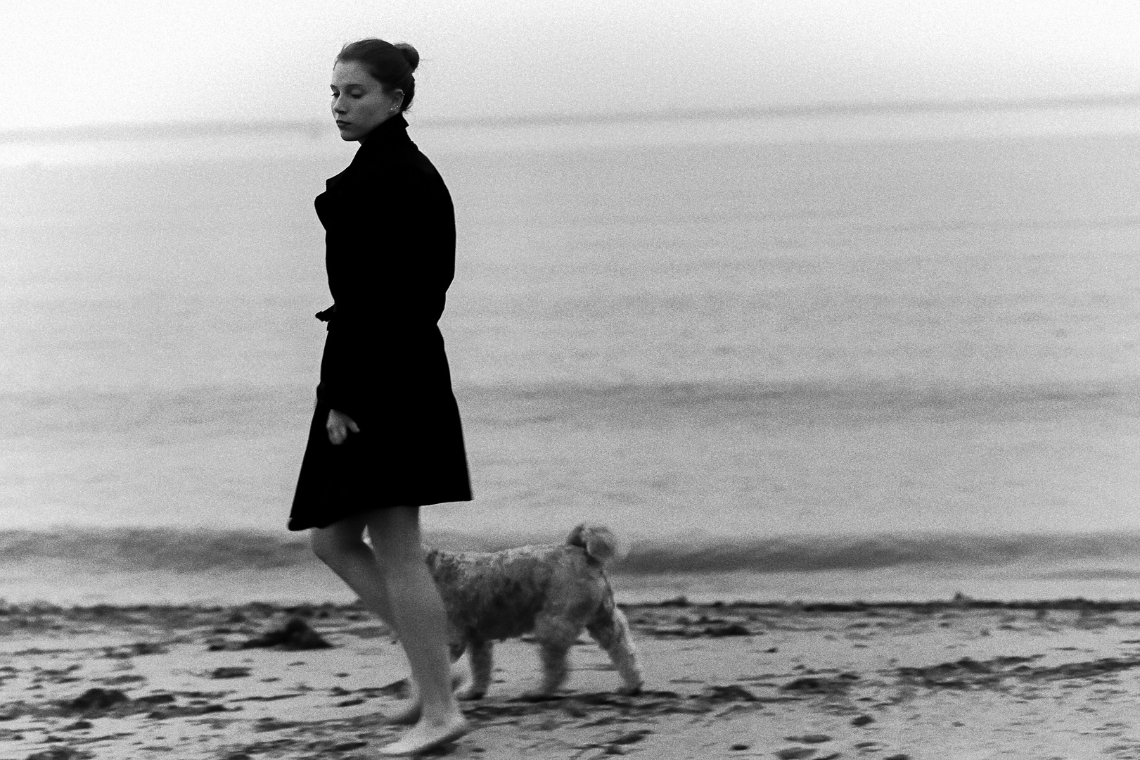 walking at the beach 