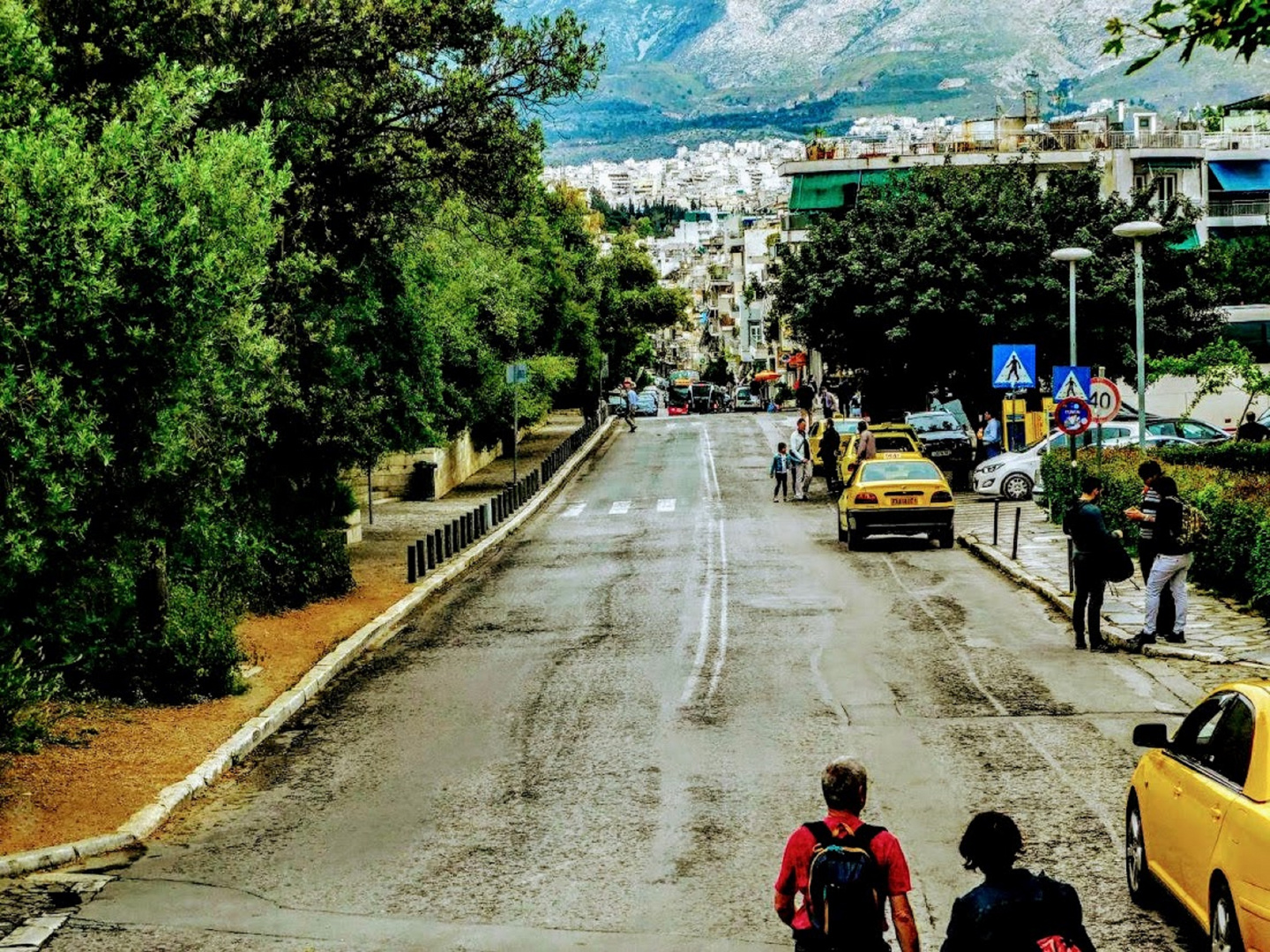 walking from pnyx to the new town athens