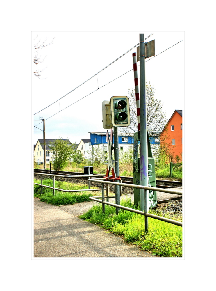 - walking in springtime along the rails, tramway 18 Cologne -Bonn-Cologne..... -