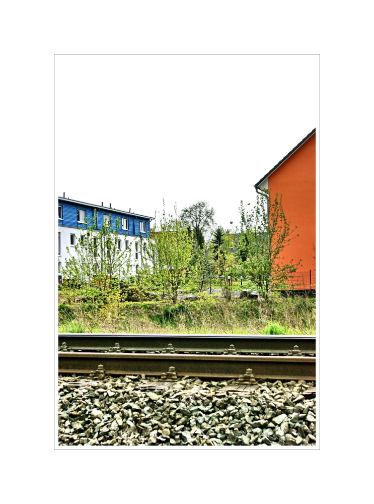 - walking in springtime along the rails, tramway 18 Cologne -Bonn-Cologne....... -
