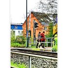- walking in springtime along the rails, tramway 18 Cologne -Bonn-Cologne.... -