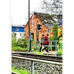 - walking in springtime along the rails, tramway 18 Cologne -Bonn-Cologne.... -