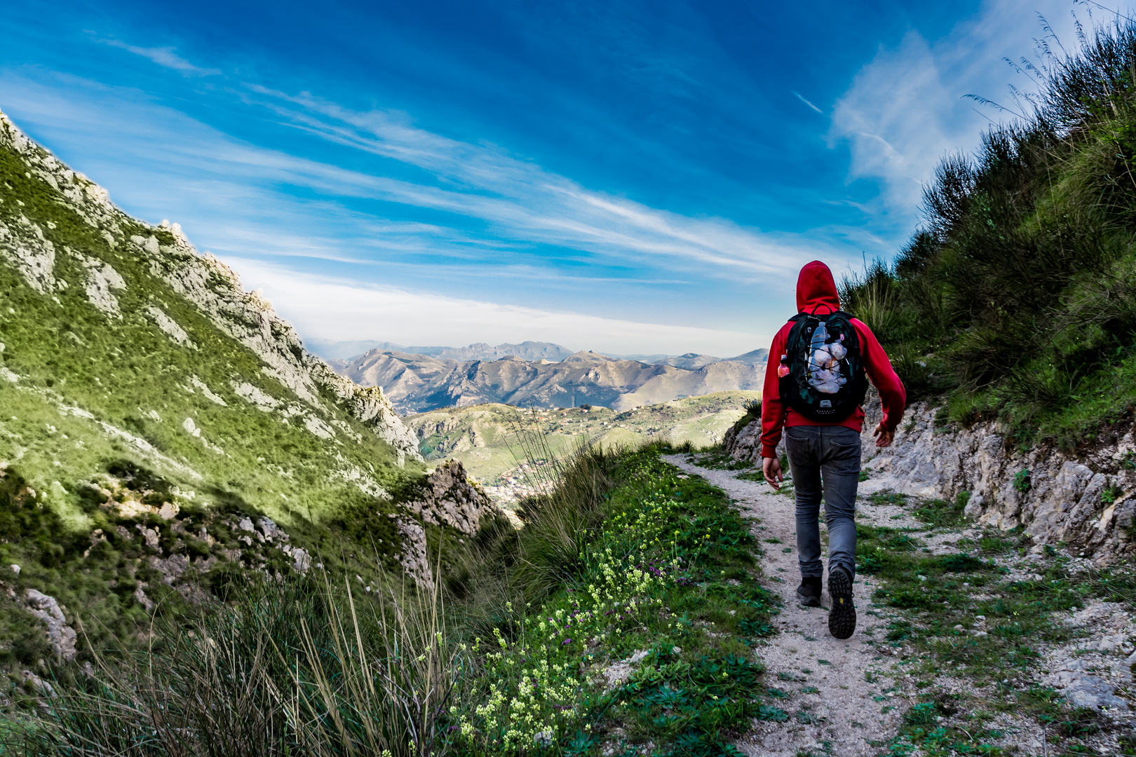 Walking in the mountain