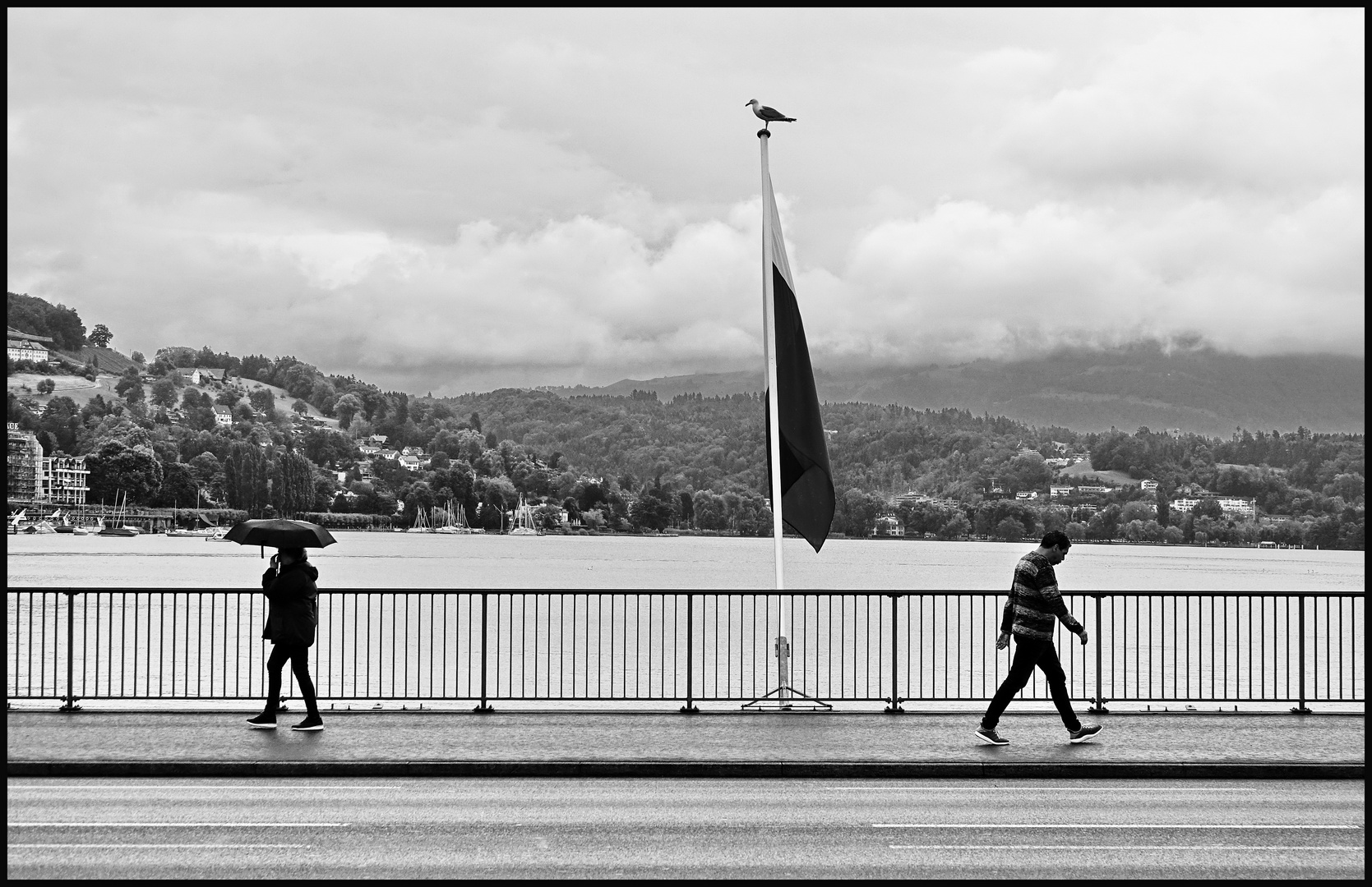 walking in the rain