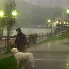 walking in the rain