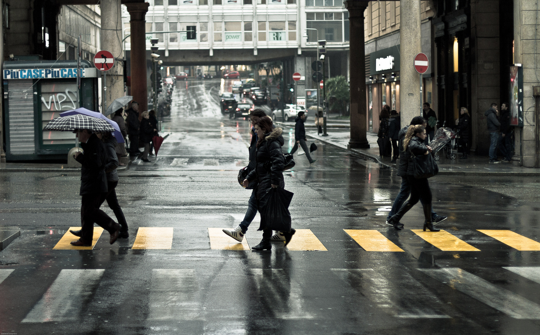 walking in the rain