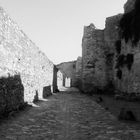 Walking in the ruined castle of Methoni