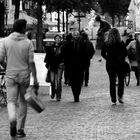 Walking man with guitar