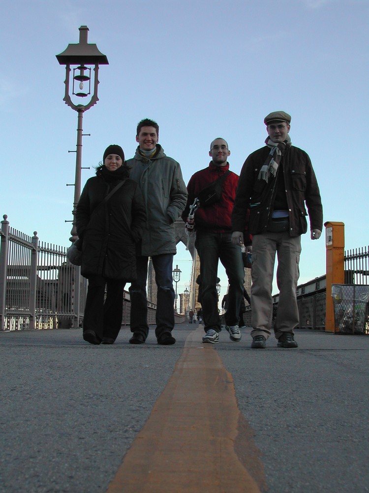 Walking on Brooklyn Bridge