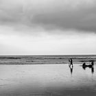 walking on the beach