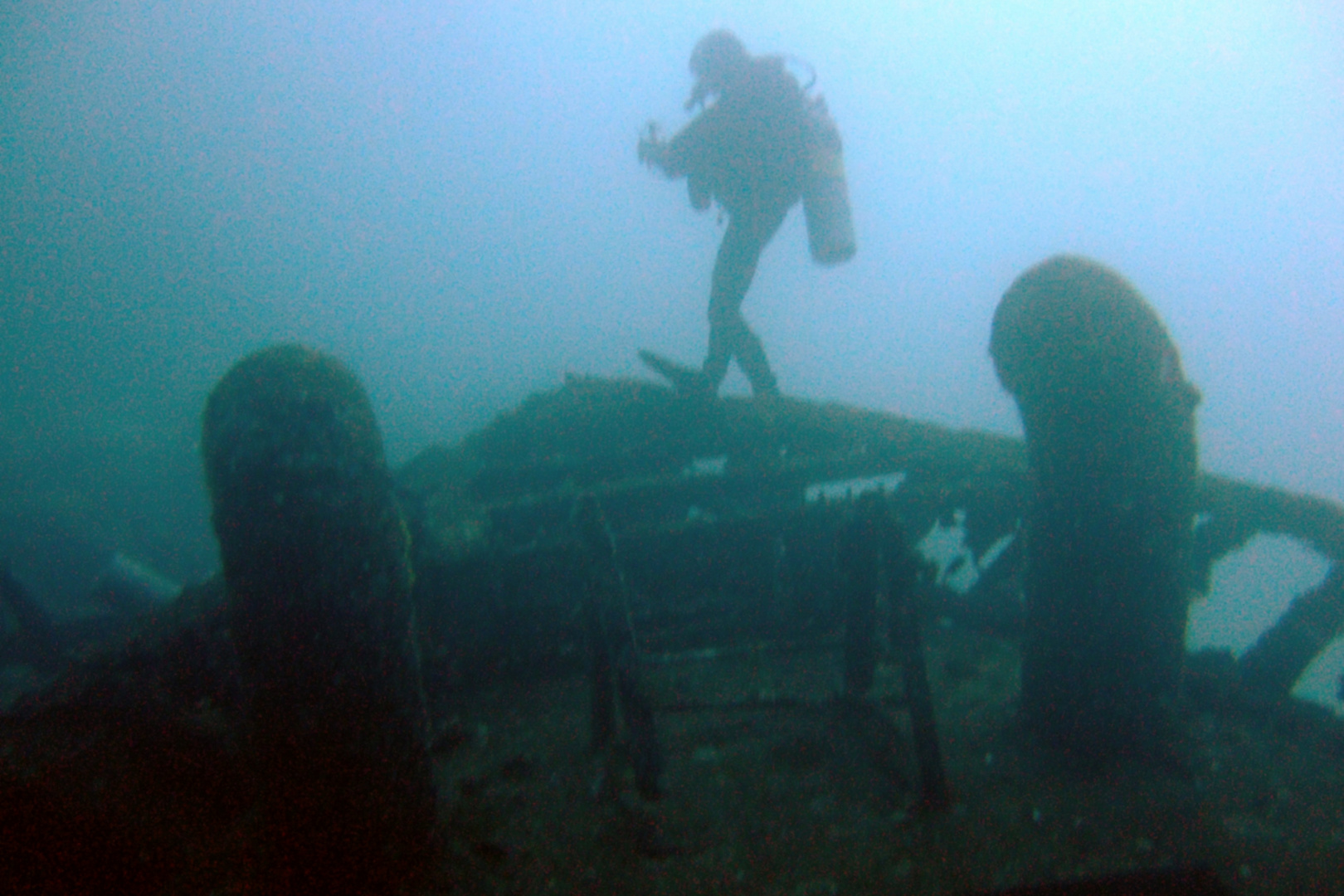 Walking on the boats wreck