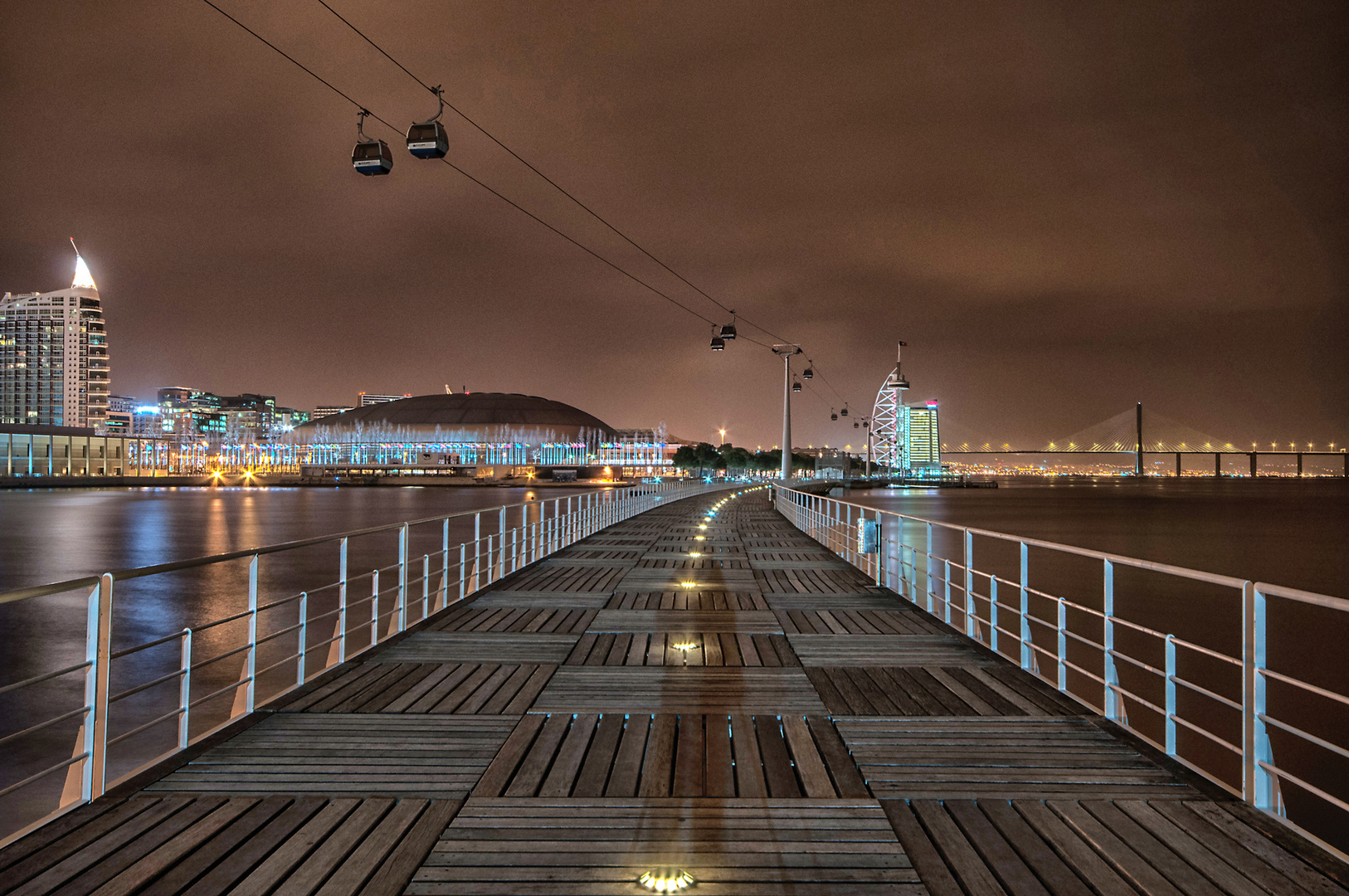 Walking on the bridge