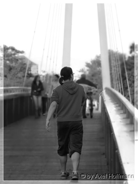 Walking on the bridge