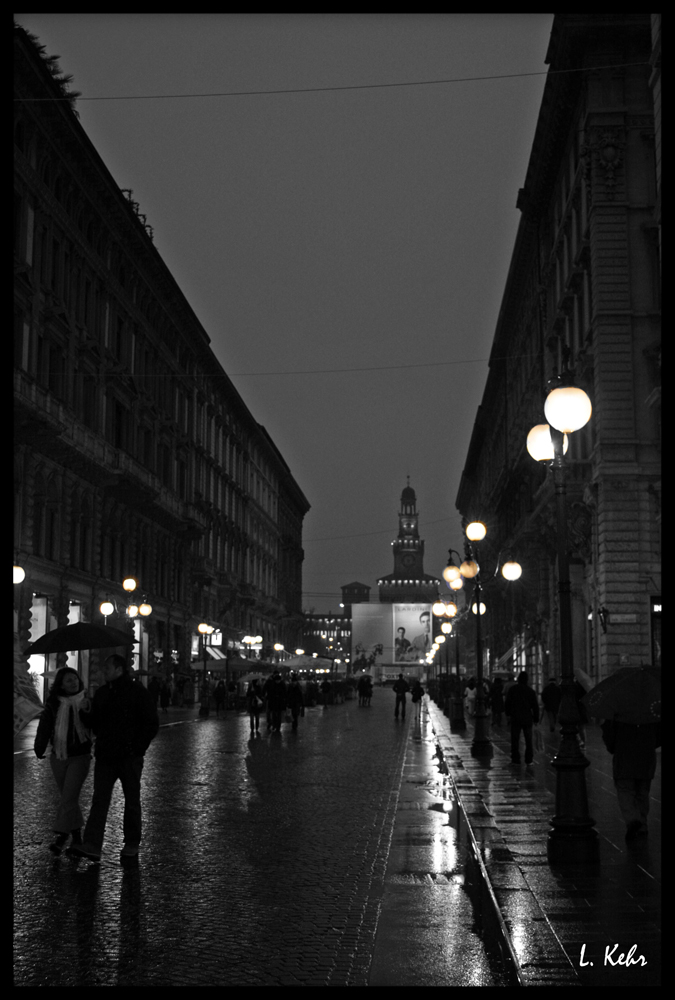 walking through the rain