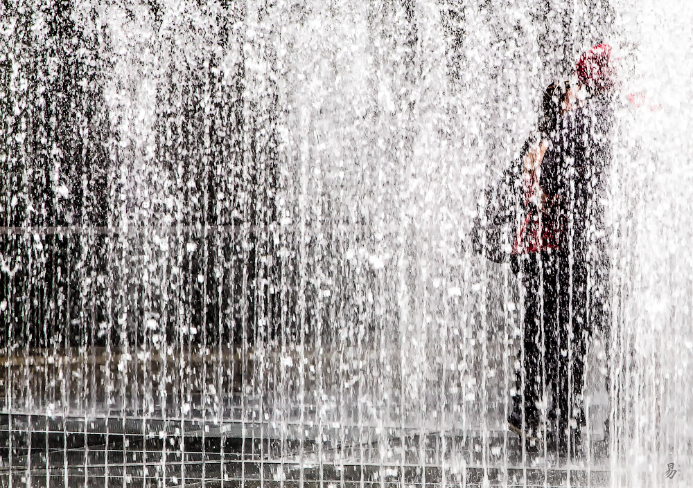 walking through water