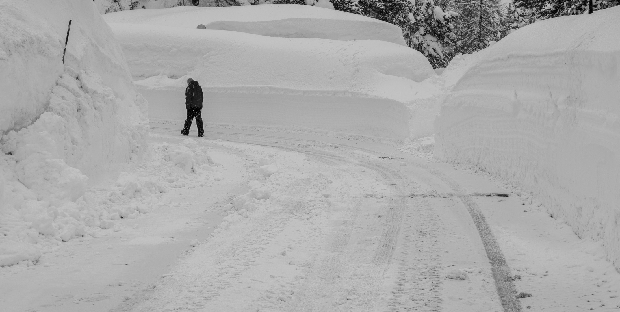 Walking towards white nowhere