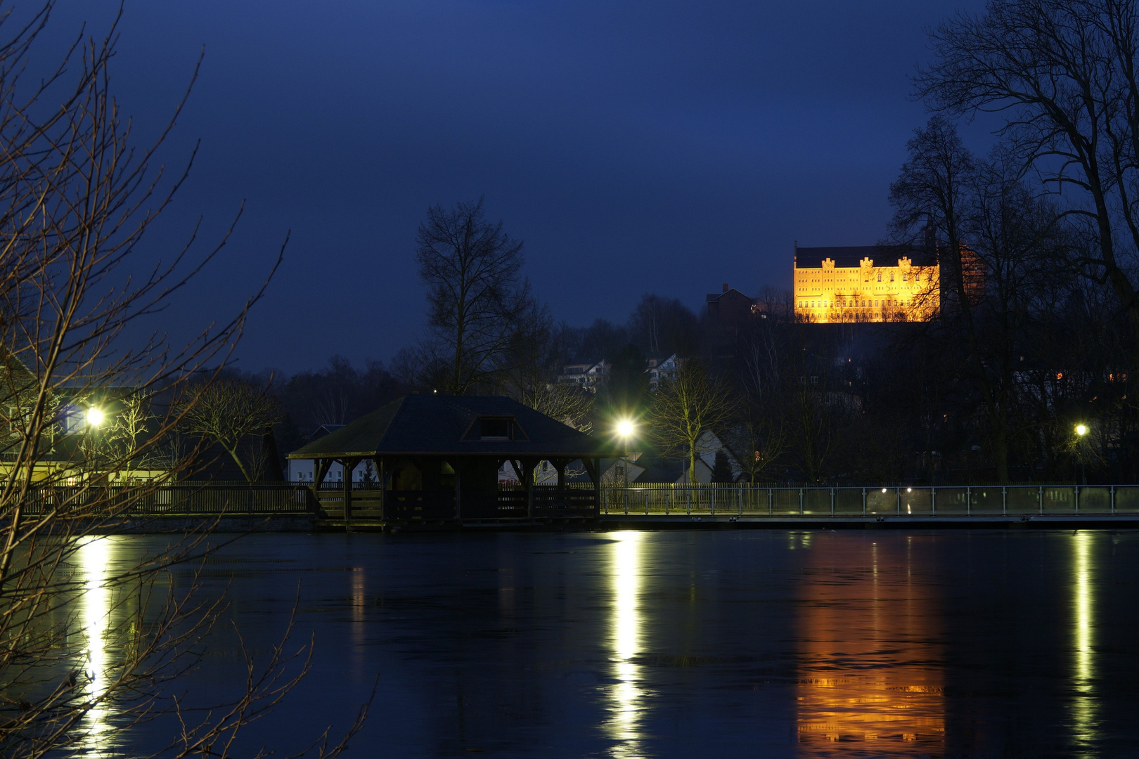 Walkteich und Schloss Hoheneck in Stollberg