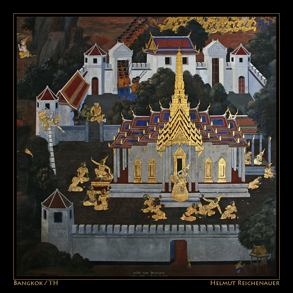 Wall Painting 'Ramakien' VI, Wat Phra Kaew / Temple of the Emerald Buddha, Bangkok / TH