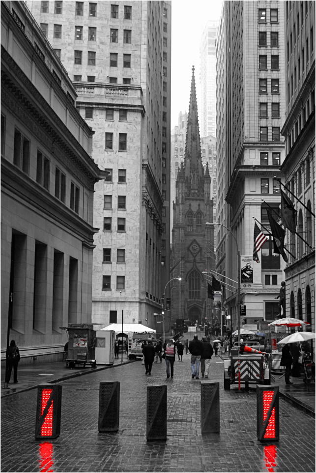 Wall Street mit Trinity Church