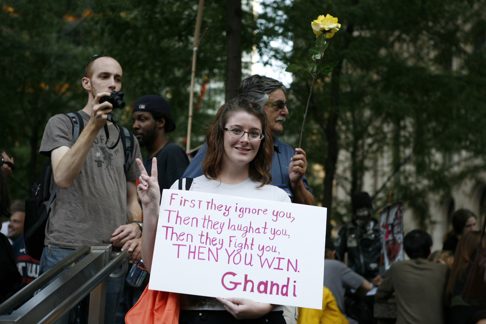 wall street protest. in 2011 at NY park.