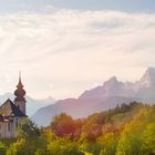 Wallfahrtskirche Maria Gern mit Watzmann