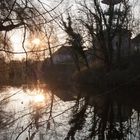 Wallgraben Bleckede in der Abenddämmerung