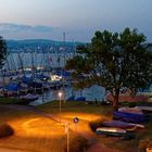 Wallhausen am Bodensee, Blick auf den Sportboothafen am Abend