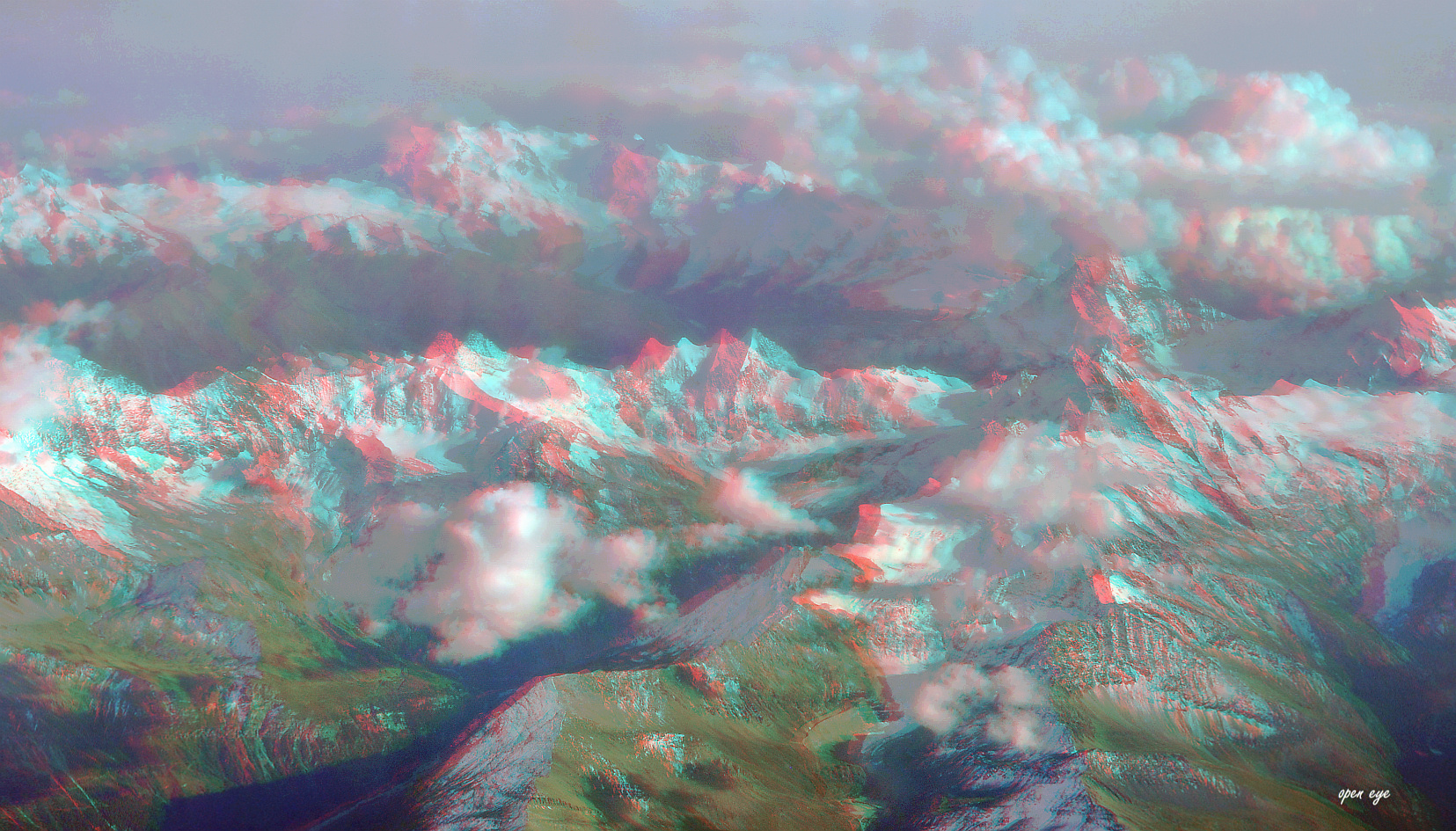 Walliser Alpen Schweiz - Anaglyphen 