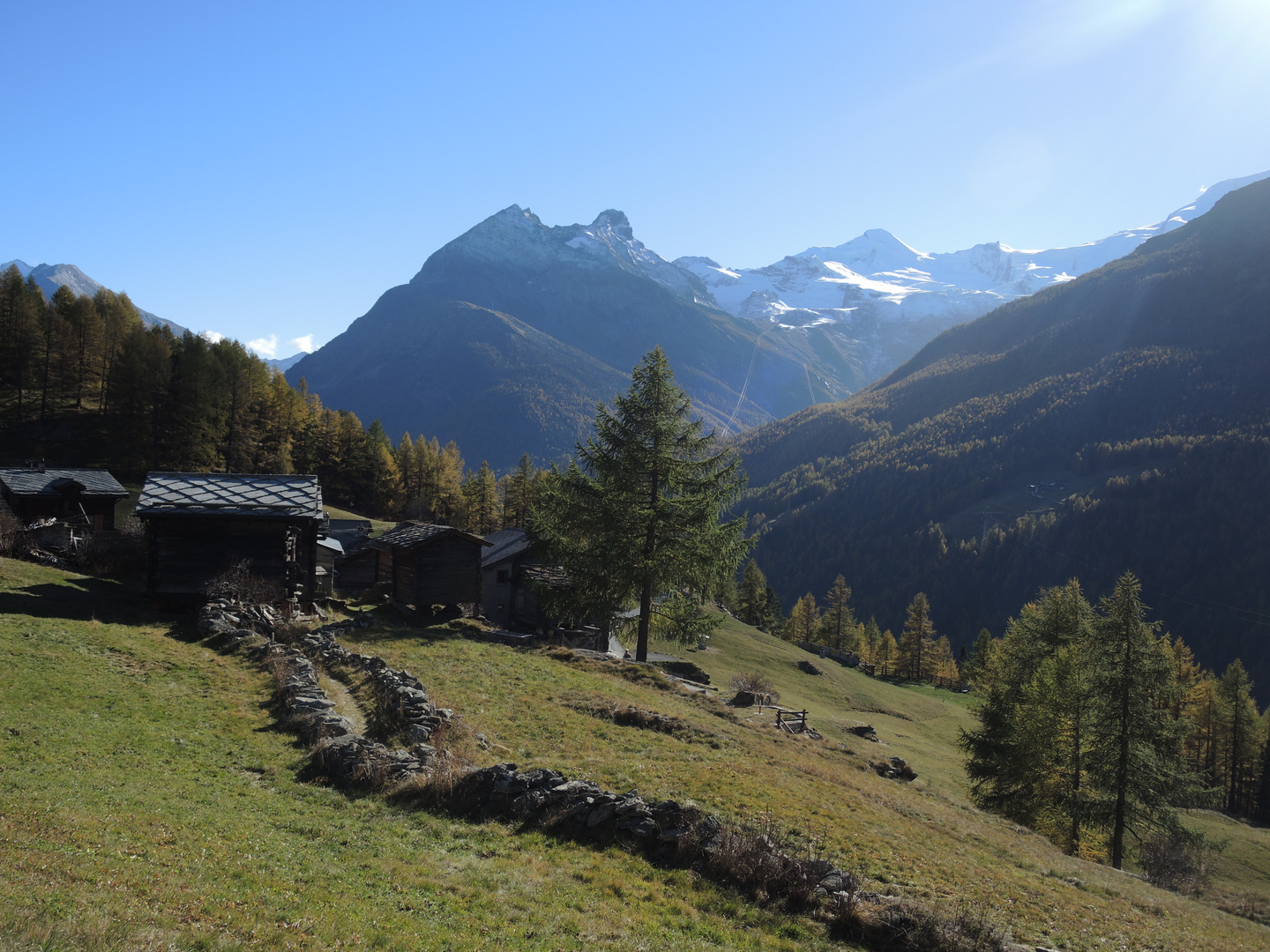 Walsersiedlung Bodmen am Gsponer Höhenweg oberhalb Saas-Grund /VS