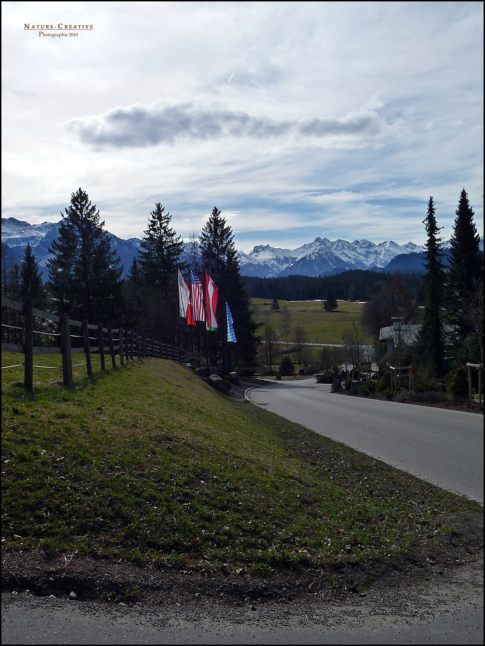 "Walsertalblick am Parkplatz Hotel Sonnenalp 2* bei Ofterschwang"