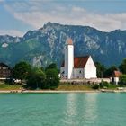 Waltenhofen am Forggensee: Pfarrkirche St. Maria und Florian gegen Tegelberg