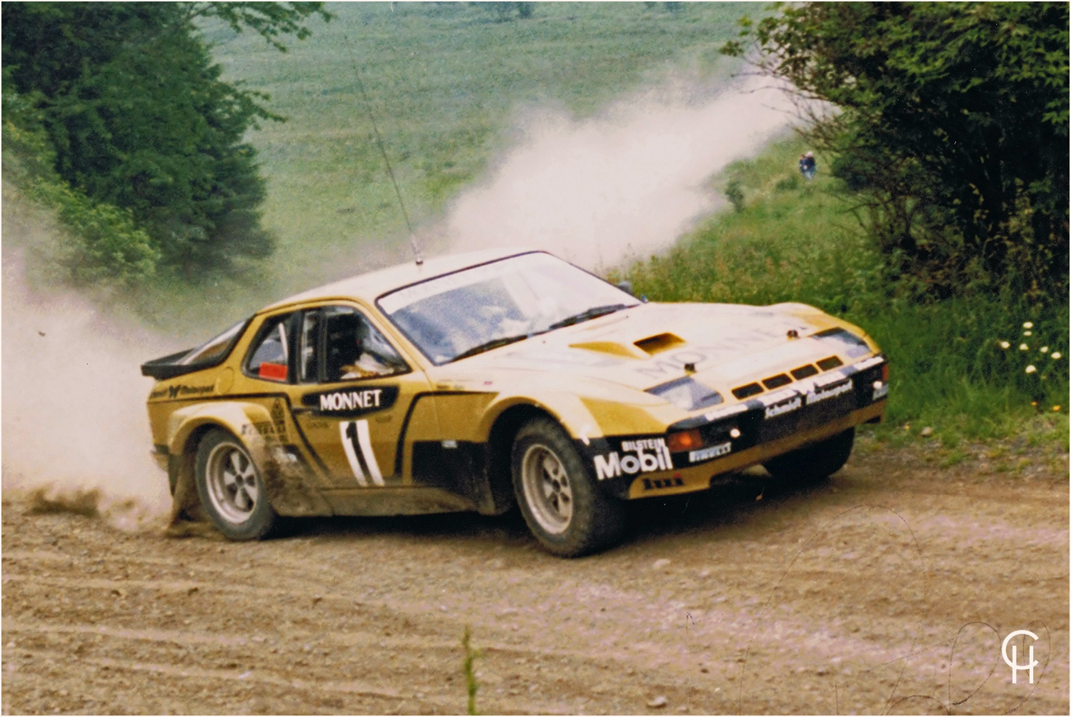 Walter Röhrl im goldenen Monnet Rallye Porsche 924 GTS Turbo bei der ADAC Rallye Hessen 1981