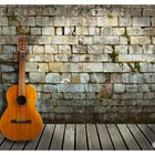 Wand und Gitarre