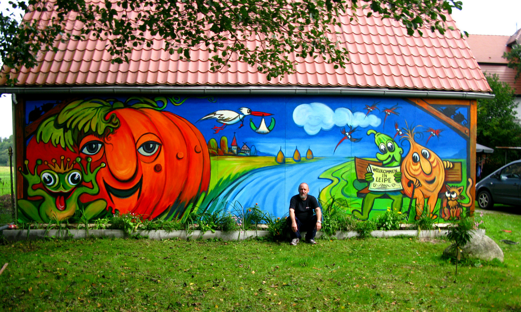 WANDBILD IN LEIPE ( SPREEWALD )