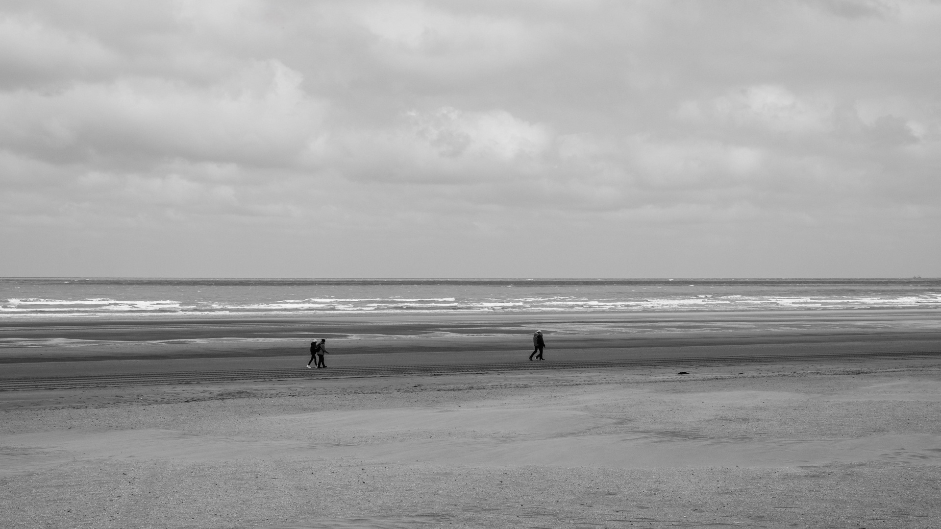 Wandeling op het strand