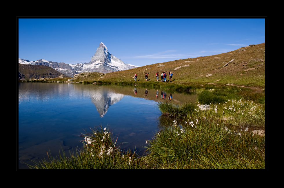 Wanderer am Stellisee