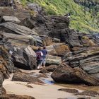 Wanderer zwischen den Felsen